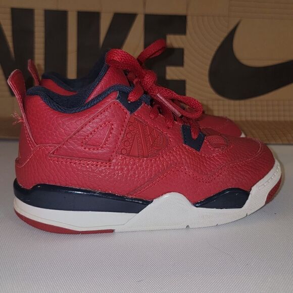 AIR JORDAN 4 RETRO SE 'FIBA' Gym Red White Metallic Gold Obsidian TD Size 9c - Picture 7 of 16